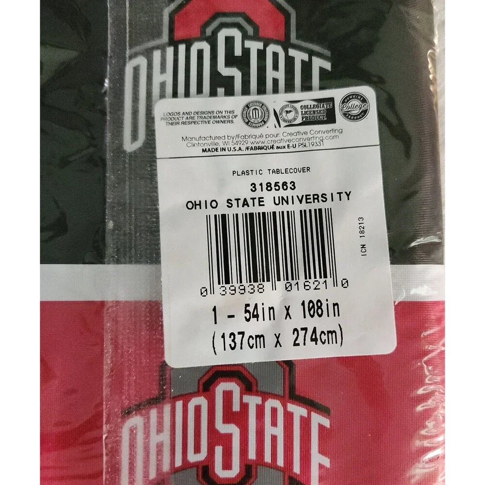 Lot of 2 Ohio State University Buckeyes NCAA Plastic Tablecloths 54